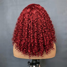 Deep Wave Bob Side Part  HD Lace Front Wig 100% Virgin Human Hair / Ruby Red LINKTOWIG