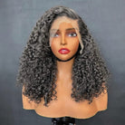 Deep Wave Bob Side Part  HD Lace Front Wig 100% Virgin Human Hair / Silver Grey LINKTOWIG