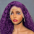 Deep Wave Bob Side Part  HD Lace Front Wig 100% Virgin Human Hair / Violet Purple LINKTOWIG