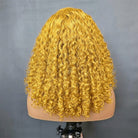 Deep Wave Bob Side Part  HD Lace Front Wig 100% Virgin Human Hair / Yellow LINKTOWIG