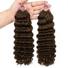 Deep Wave Hair Bundles / Feather Hair Extensions — 100% Virgin Human Hair / aramel Balayage Highlights LINKTOWIG