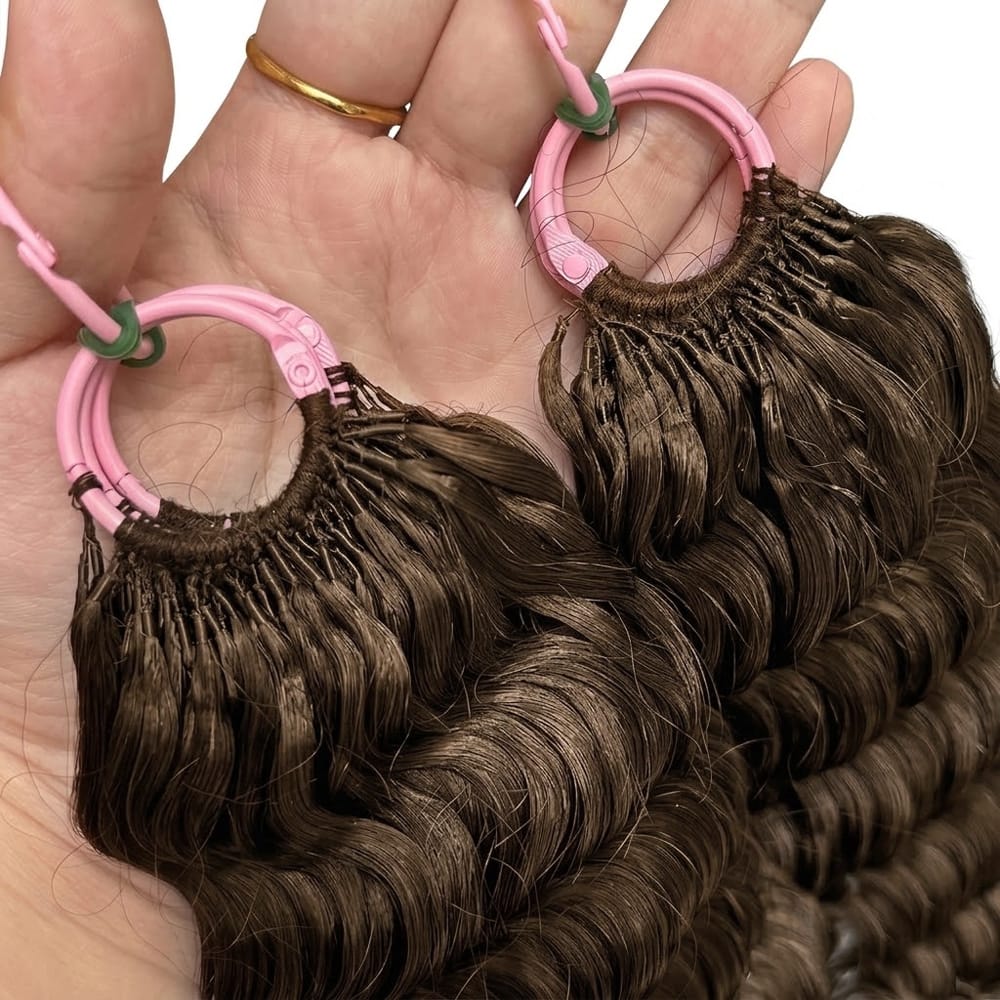 Deep Wave Hair Bundles / Feather Hair Extensions — 100% Virgin Human Hair / aramel Balayage Highlights LINKTOWIG
