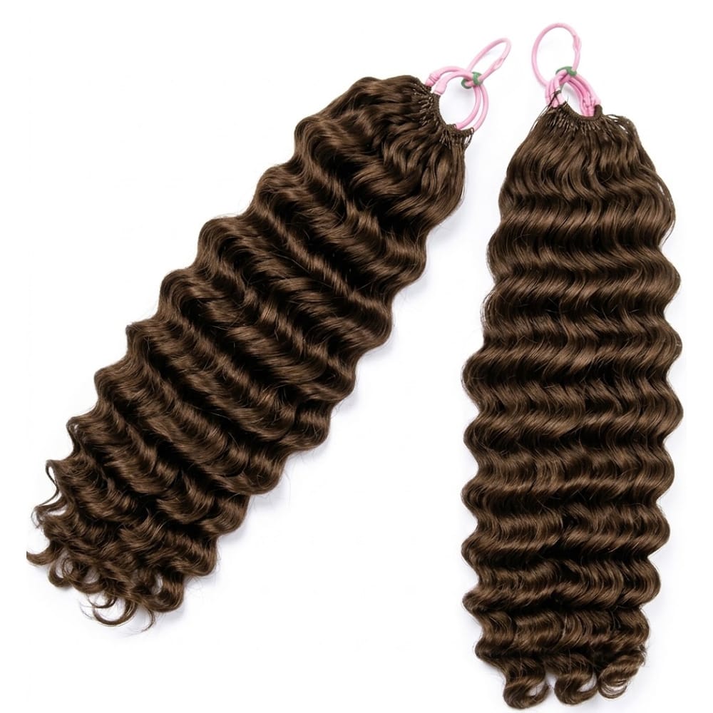 Deep Wave Hair Bundles / Feather Hair Extensions — 100% Virgin Human Hair / aramel Balayage Highlights LINKTOWIG