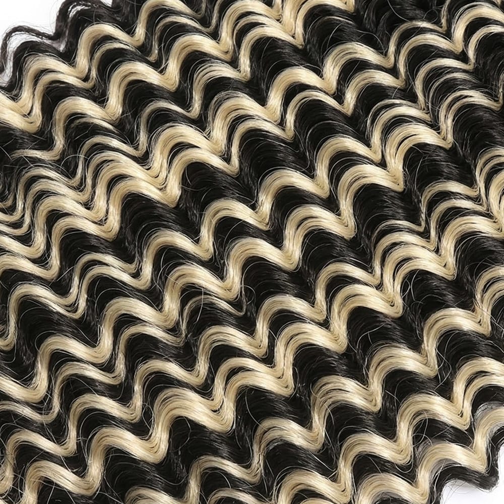 Deep Wave Hair Bundles / Feather Hair Extensions — 100% Virgin Human Hair / Black and grey blended highlights LINKTOWIG