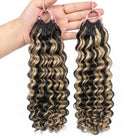 Deep Wave Hair Bundles / Feather Hair Extensions — 100% Virgin Human Hair / Black and grey blended highlights LINKTOWIG
