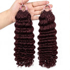 Deep Wave Hair Bundles / Feather Hair Extensions — 100% Virgin Human Hair / Burgundy LINKTOWIG