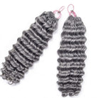 Deep Wave Hair Bundles / Feather Hair Extensions — 100% Virgin Human Hair / Charcoal Grey LINKTOWIG
