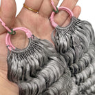 Deep Wave Hair Bundles / Feather Hair Extensions — 100% Virgin Human Hair / Charcoal Grey LINKTOWIG