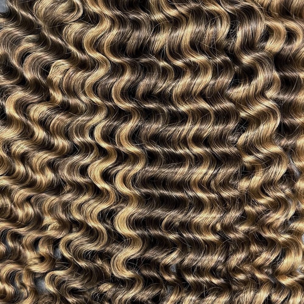 Deep Wave Hair Bundles / Feather Hair Extensions — 100% Virgin Human Hair / Chocolate Brown LINKTOWIG