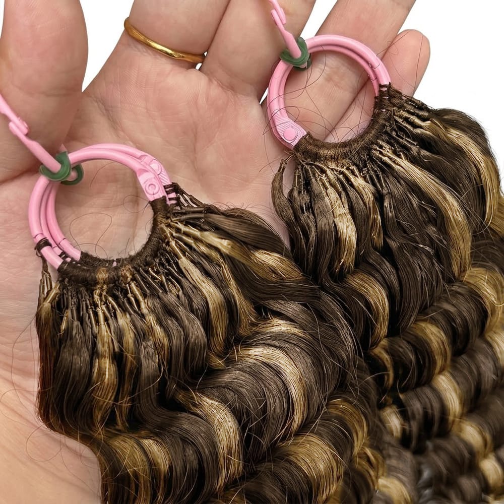 Deep Wave Hair Bundles / Feather Hair Extensions — 100% Virgin Human Hair / Chocolate Brown LINKTOWIG