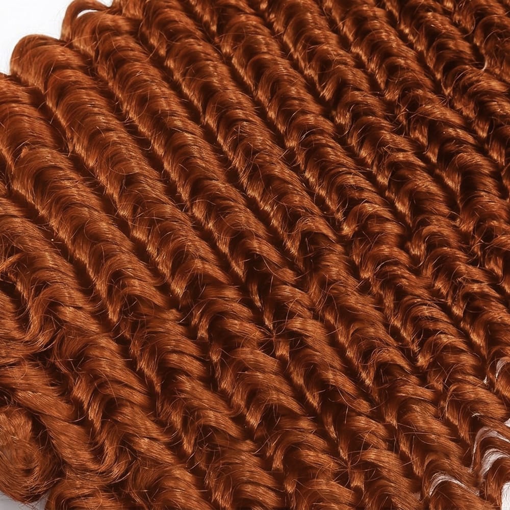 Deep Wave Hair Bundles / Feather Hair Extensions — 100% Virgin Human Hair / Copper Orange LINKTOWIG