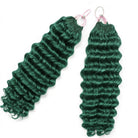 Deep Wave Hair Bundles / Feather Hair Extensions — 100% Virgin Human Hair / Dark Emerald Green LINKTOWIG
