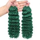 Deep Wave Hair Bundles / Feather Hair Extensions — 100% Virgin Human Hair / Dark Emerald Green LINKTOWIG