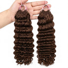 Deep Wave Hair Bundles / Feather Hair Extensions — 100% Virgin Human Hair / Espresso Brown LINKTOWIG