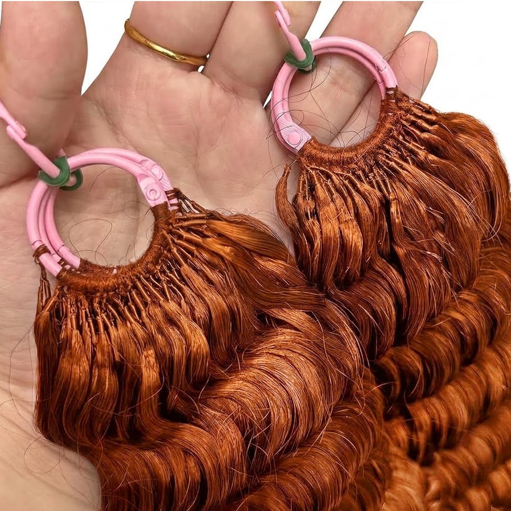 Deep Wave Hair Bundles / Feather Hair Extensions — 100% Virgin Human Hair / Ginger Orange LINKTOWIG