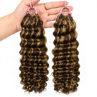 Deep Wave Hair Bundles / Feather Hair Extensions — 100% Virgin Human Hair / Honey Blonde Highlights LINKTOWIG