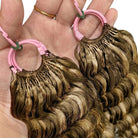 Deep Wave Hair Bundles / Feather Hair Extensions — 100% Virgin Human Hair / Honey Brown LINKTOWIG