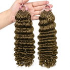 Deep Wave Hair Bundles / Feather Hair Extensions — 100% Virgin Human Hair / Medium Chestnut Brown LINKTOWIG