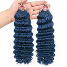 Deep Wave Hair Bundles / Feather Hair Extensions — 100% Virgin Human Hair / Midnight Blue LINKTOWIG