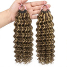 Deep Wave Hair Bundles / Feather Hair Extensions — 100% Virgin Human Hair / Piano Highlight Silver Grey LINKTOWIG
