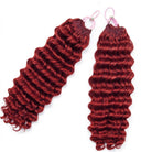 Deep Wave Hair Bundles / Feather Hair Extensions — 100% Virgin Human Hair / Ruby Red LINKTOWIG
