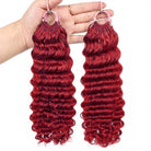 Deep Wave Hair Bundles / Feather Hair Extensions — 100% Virgin Human Hair / Ruby Red LINKTOWIG