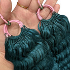 Deep Wave Hair Bundles / Feather Hair Extensions — 100% Virgin Human Hair / Teal Green LINKTOWIG