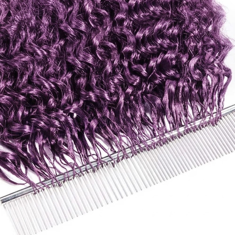 Deep Wave Hair Bundles / Feather Hair Extensions — 100% Virgin Human Hair / Violet Purple LINKTOWIG
