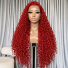 Deep Wave HD Lace Super Natural Lace Frontal Human Hair Ruby Red LINKTOWIG