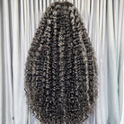 Deep Wave HD Lace Super Natural Lace Frontal Human Hair Wigs Black and grey blended highlights LINKTOWIG