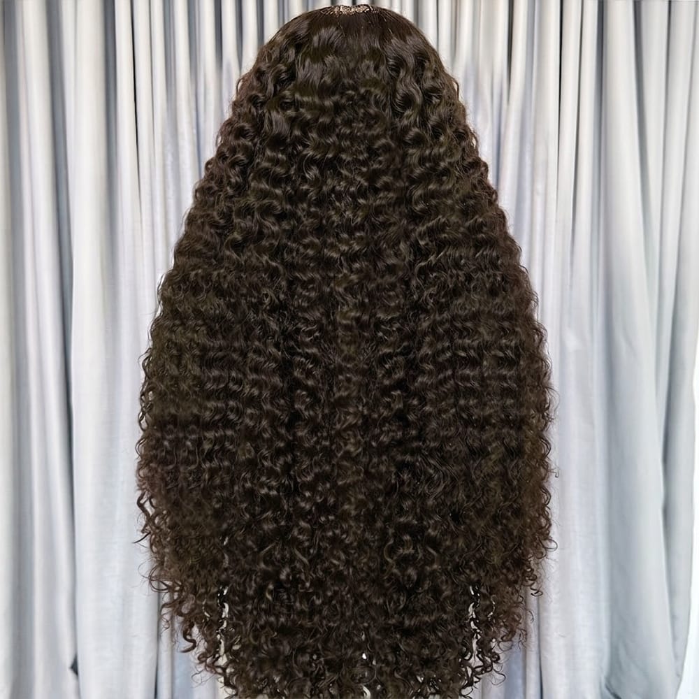 Deep Wave HD Lace Super Natural Lace Frontal Human Hair Wigs Brown LINKTOWIG