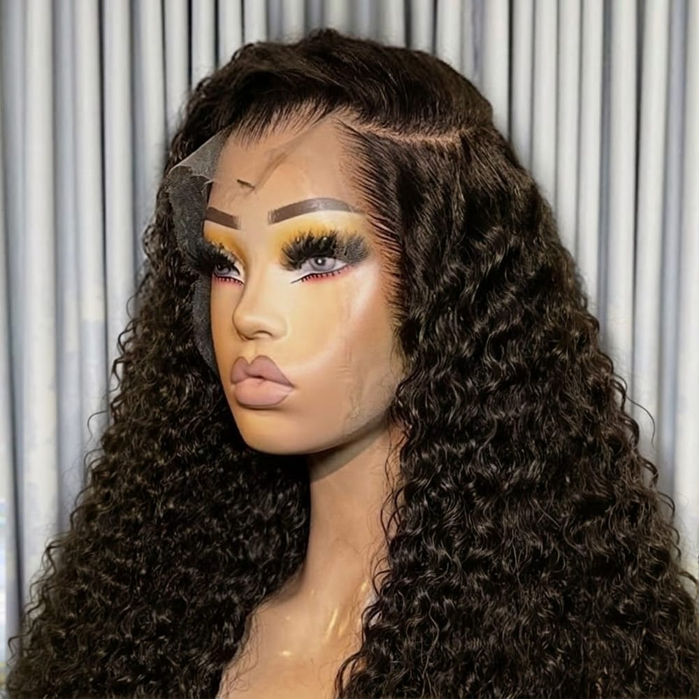 Deep Wave HD Lace Super Natural Lace Frontal Human Hair Wigs Brown LINKTOWIG