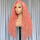 Deep Wave HD Lace Super Natural Lace Frontal Human Hair Wigs Bubblegum Pink LINKTOWIG