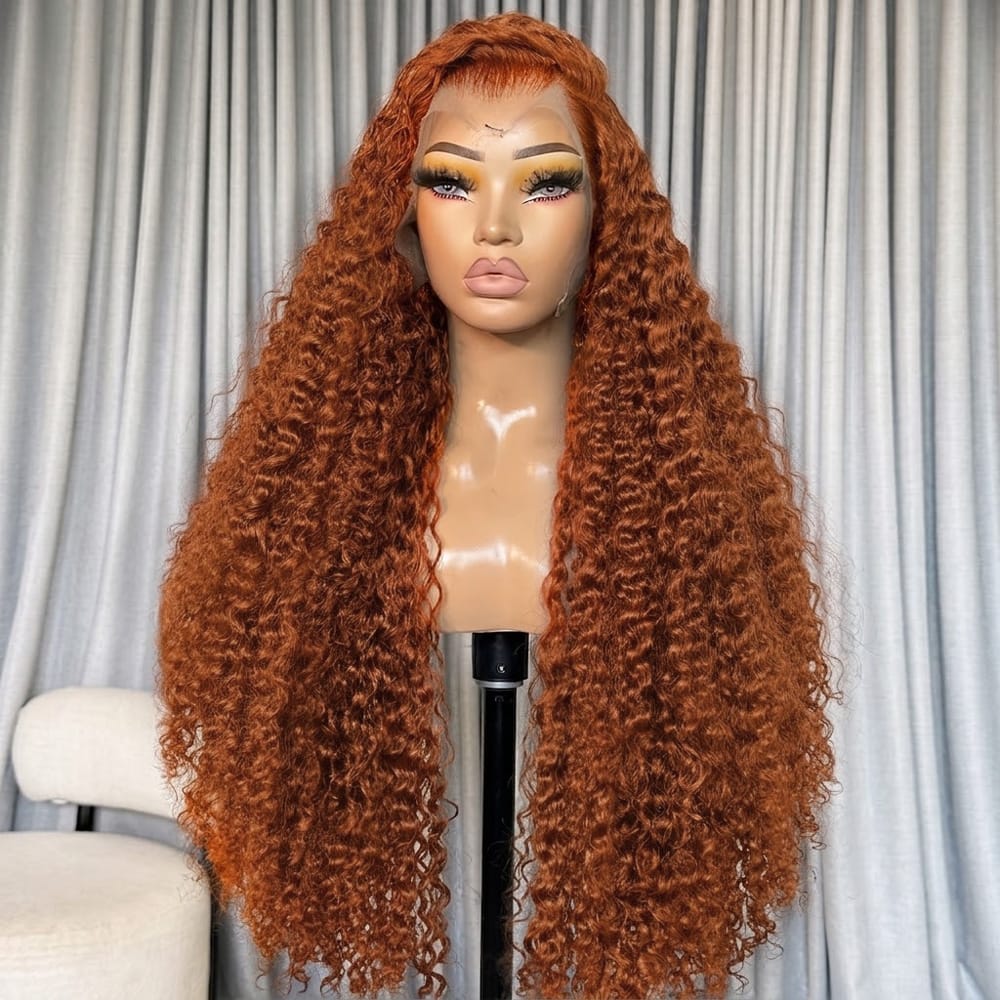 Deep Wave HD Lace Super Natural Lace Frontal Human Hair Wigs Burgundy LINKTOWIG