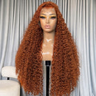 Deep Wave HD Lace Super Natural Lace Frontal Human Hair Wigs Burgundy LINKTOWIG