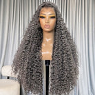 Deep Wave HD Lace Super Natural Lace Frontal Human Hair Wigs Charcoal Grey LINKTOWIG