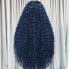 Deep Wave HD Lace Super Natural Lace Frontal Human Hair Wigs Dark Emerald Green LINKTOWIG