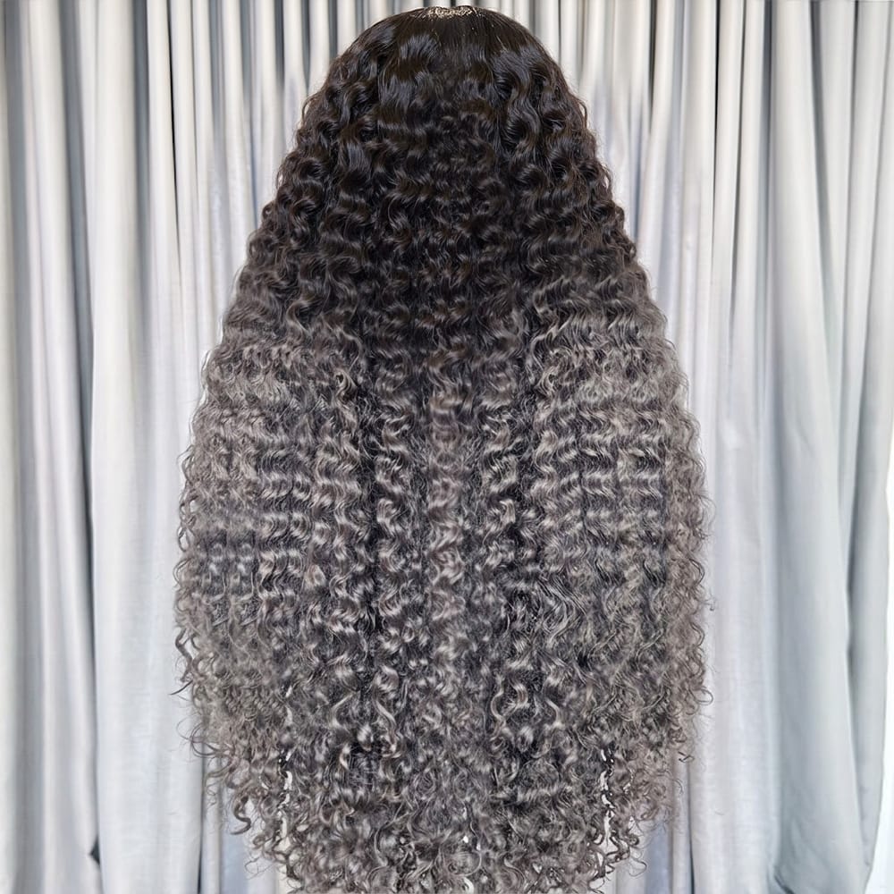 Deep Wave HD Lace Super Natural Lace Frontal Human Hair Wigs Dark Roots LINKTOWIG