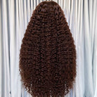 Deep Wave HD Lace Super Natural Lace Frontal Human Hair Wigs Espresso Brown LINKTOWIG