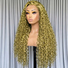 Deep Wave HD Lace Super Natural Lace Frontal Human Hair Wigs Green LINKTOWIG