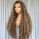 Deep Wave HD Lace Super Natural Lace Frontal Human Hair Wigs Honey Brown LINKTOWIG