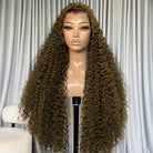 Deep Wave HD Lace Super Natural Lace Frontal Human Hair Wigs Medium Chestnut Brown LINKTOWIG