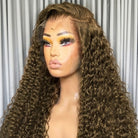 Deep Wave HD Lace Super Natural Lace Frontal Human Hair Wigs Medium Chestnut Brown LINKTOWIG