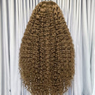 Deep Wave HD Lace Super Natural Lace Frontal Human Hair Wigs Olive Green Blonde LINKTOWIG