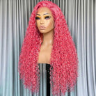 Deep Wave HD Lace Super Natural Lace Frontal Human Hair Wigs pink LINKTOWIG