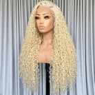 Deep Wave HD Lace Super Natural Lace Frontal Human Hair Wigs Platinum Blonde LINKTOWIG