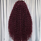 Deep Wave HD Lace Super Natural Lace Frontal Human Hair Wigs Plum Red LINKTOWIG