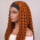Deep Wave Headband Human Hair Wig (Glueless, Ready-to-Wear) Natural Ginger Orange LINKTOWIG