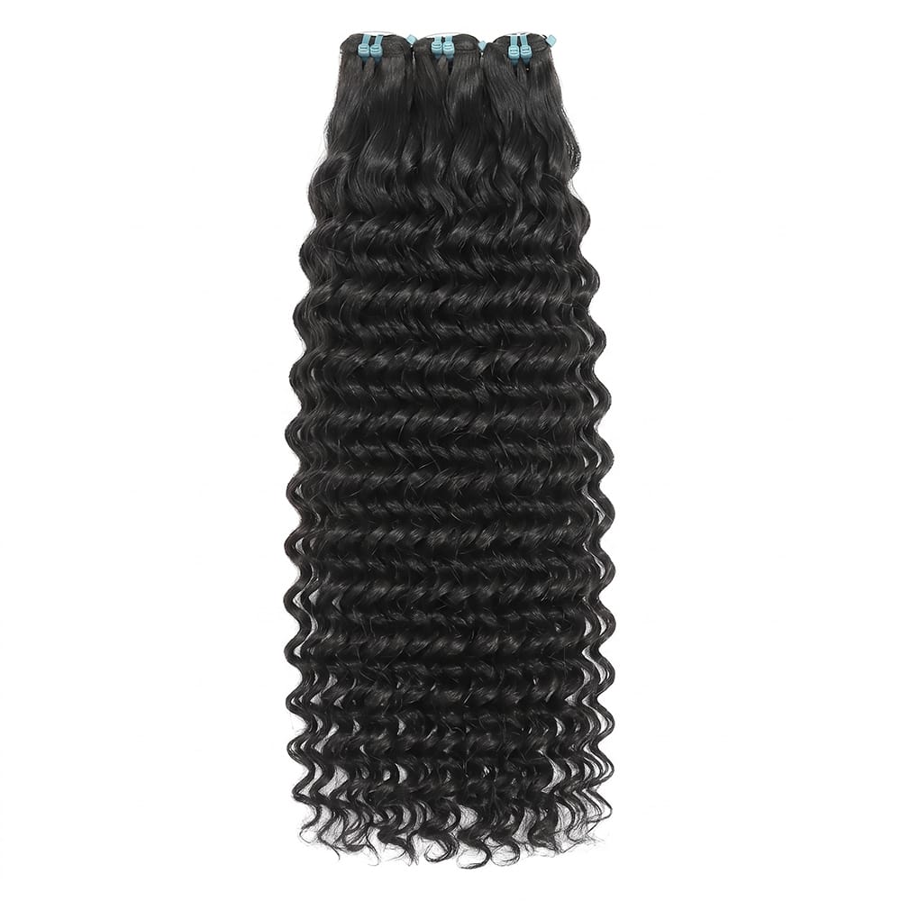 Deep Wave Luxury Natural Hair Weft – 100% Virgin Human Hair / Wig Black LINKTOWIG