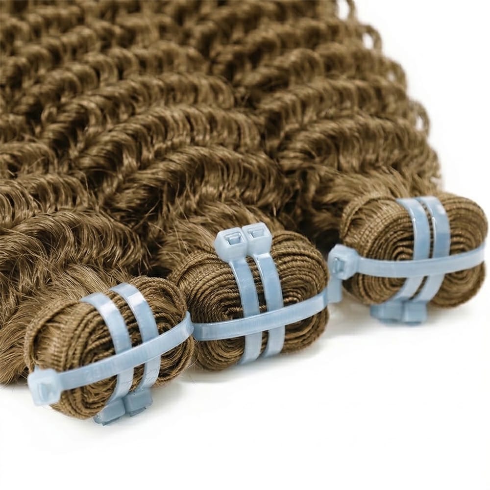Deep Wave Luxury Natural Hair Weft – 100% Virgin Human Hair / Wig Chocolate Brown LINKTOWIG